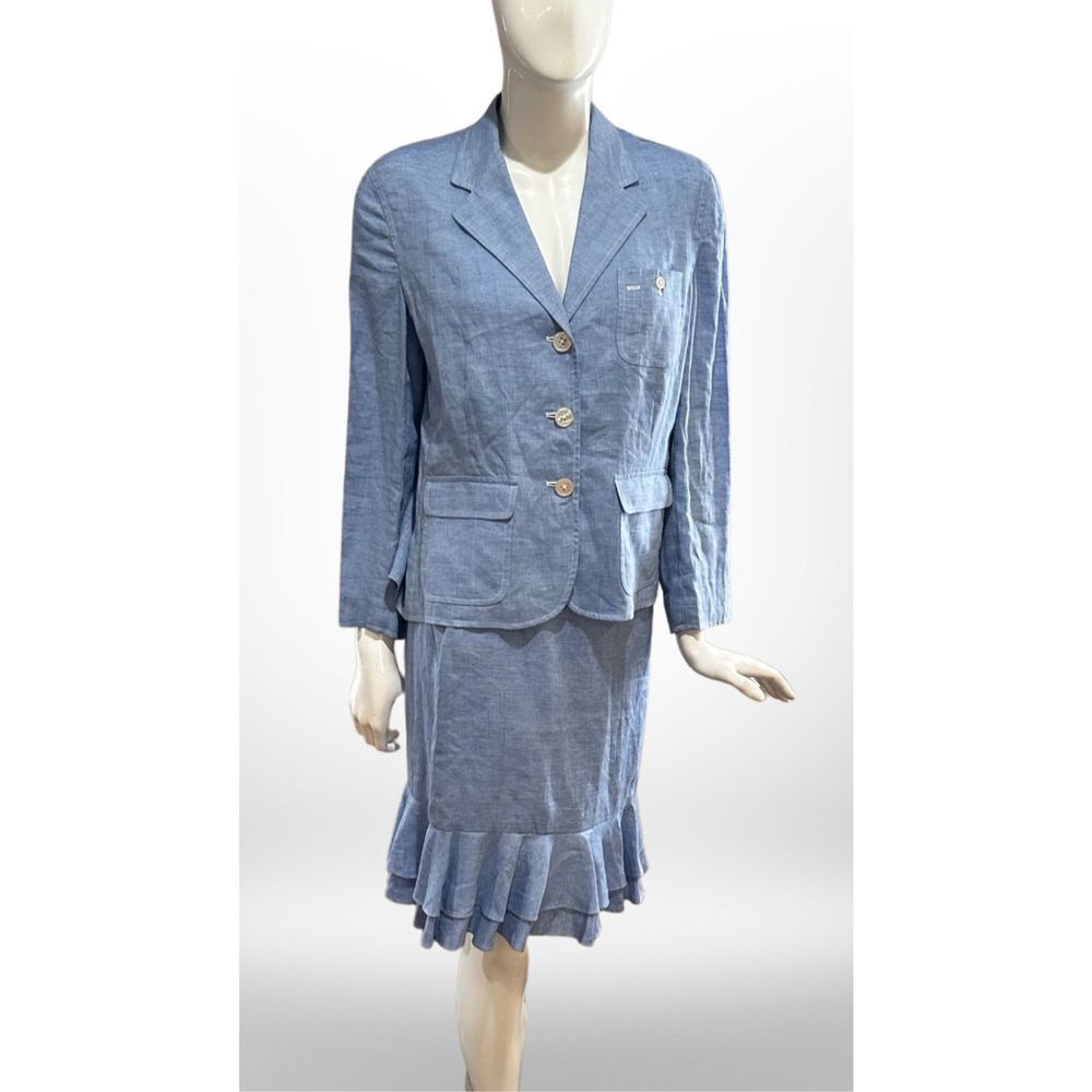 Vintage Ralph Lauren Blue Linen Suit (90s)